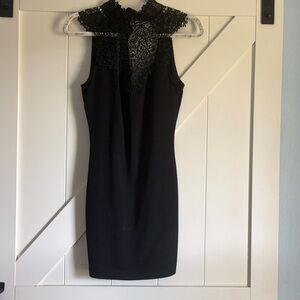 Forever 21 Black Lace High-Neck Sleeveless Midi Dress